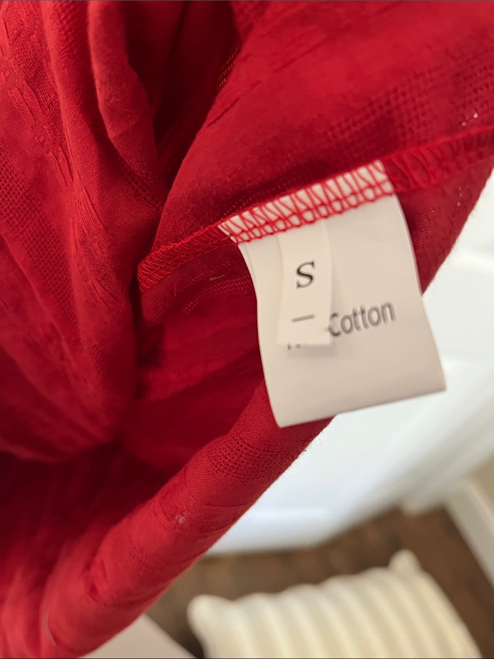 Red Tiered Cotton Midi Dress - Sm/Med. - Picture 3 of 7